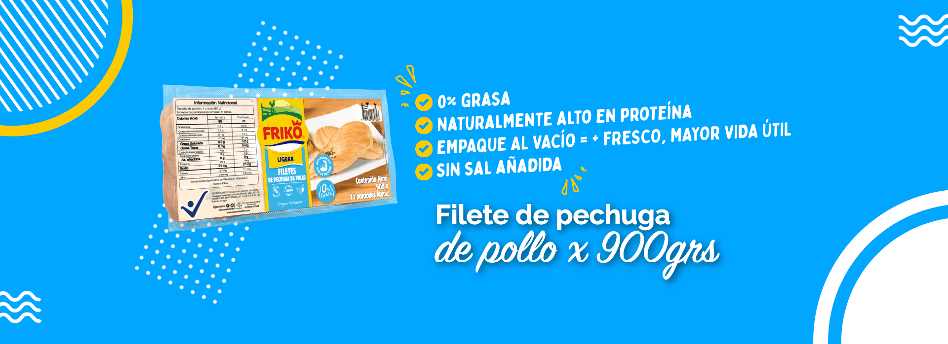 Conoce más sobre los Filetes de pechuga al vacío Friko